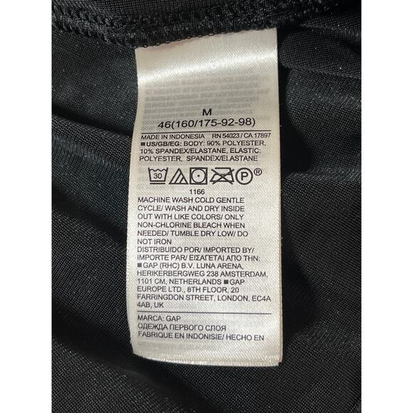 Gap Women's Black Long Sleeve Smocked Square Neck Peplum Blouse Top Size M - Picture 5 of 5